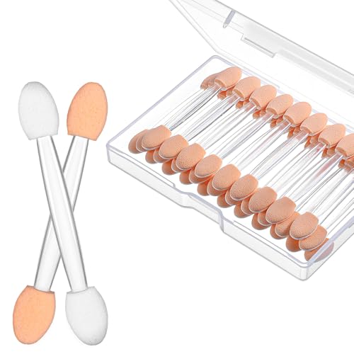 50Pcs Eye Shadow Applicators Eyeshadow Brush Disposable Double Sided Sponge Tip Eye Shadow Applicators Eyeshadow Sponge Applicator Brushes 2.4 Inch