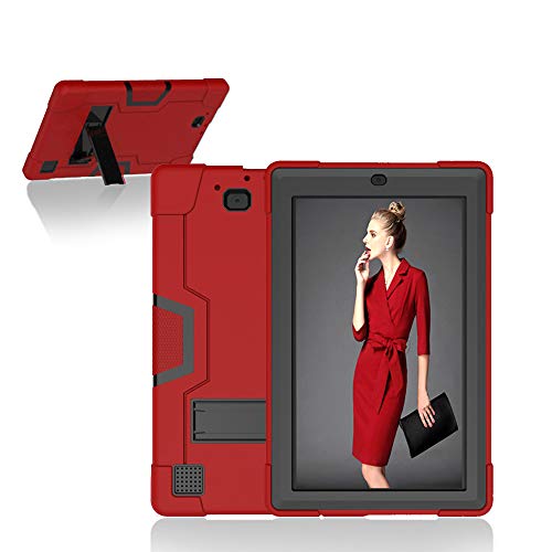 FIEWESEY for RCA 11 Delta Pro 2 Case,Hybrid Full-Body Shockproof Rugged Protective Case with Stand for RCA 11 Delta Pro/RCA 11 Delta Pro 2/RCA Premier 11.6 Inch/RCA Galileo Pro 11.5 Inch(Red/Black)