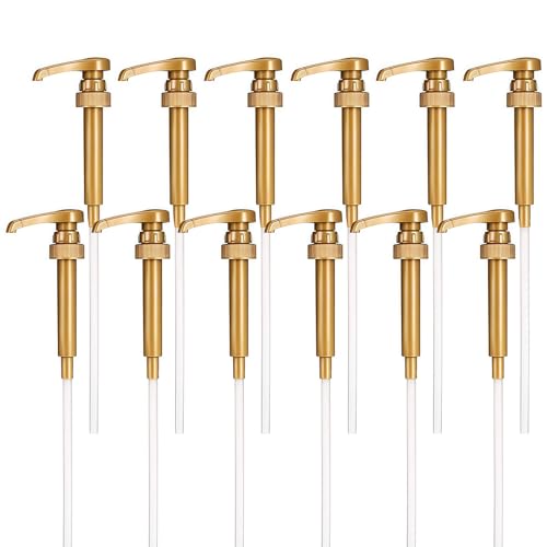 12 Pack Coffee Syrup Pump Dispenser Ideal for Coffee, Tea, and Specialty Drinks Precise Dispensing & Lockable Design for 25.4 Oz Syrup Bottle Easy-to-Use Dispenser Fits Home & Coffee Bar