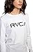 RVCA Women's RED Stitch Long Sleeve Graphic TEE Shirt, Big White, Small