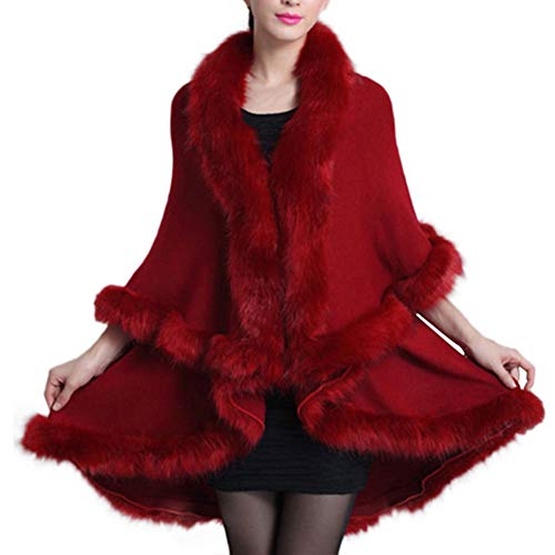 EFINNY Chal de Piel sintética para Mujer Chal de Piel sintética Nupcial Abrigos Abrigo de Capa Suéter Capa