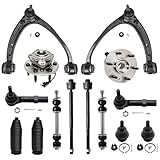[4x4 ONLY] 14-Piece Front Suspension Kit - 2 Front Wheel Hub Bearings, 2 Upper Control Arm & Ball Joints, 2 Lower Ball Joints Fit Steel Control Arms Only