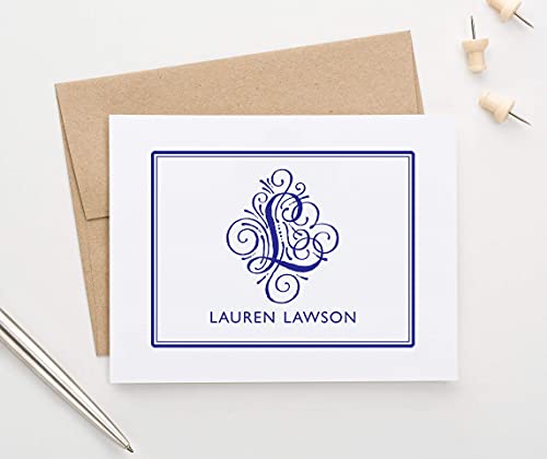 Image of Modern Pink Paper Monogram Stationery Set, Personalized Stationary Set, Personalized Monogram Stationery Set, Monogrammed Stationary Set, Your Choice of Colors and Quantity
