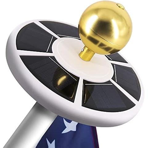 HOOPLE Flag Pole Light Solar Powered, Solar Flag Pole Light for Most 15 to 25 Ft In-Ground Flag Pole, Super Bright Flag Pole Solar Light from Dusk to Dawn for 12+ Hours, Auto On/Off (26 LED) Cover
