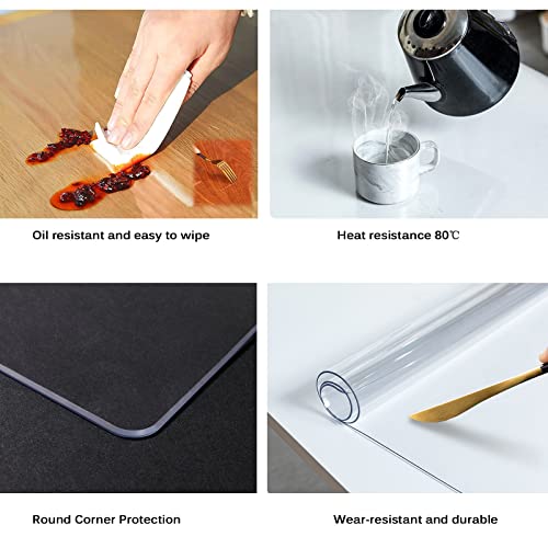 Nappe transparente rectangulaire de 1,5 mm pour table et bureau - 5