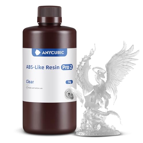 Image of ANYCUBIC 3D Printer Resin, ABS-Like Resin Pro 2 with Enhanced Strength and Toughness, Performance far Superior to ABS-Like Resin, Low Odor, Wide Compatible for All Resin 3D Printers (Clear, 1kg)
