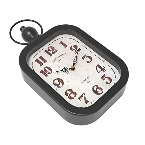 Menterry SMALL RECTANGLE CLOCK BLACK Small Retro Rectangle Wall Clock thumb #2