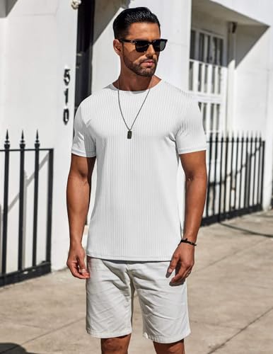 COOFANDY Mens T-Shirts Short Sleeve Plain Tshirts Casual Crew Neck Basic T Shirt Soft Cooling Fitted Stretch Tee Shirts2
