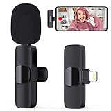 POHHD Micrófono Solapa Inalámbrico, Micrófono para Móvil Portátil, Micrófono con Receptor Tipo C/Lightning Compatible con Smartphone/Laptop/Cámara para Live/Tiktok/Grabación de Videos(Sin App)