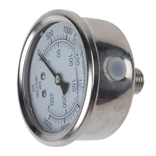 Gdfnmogo - Manomètre pour nettoyeurs haute pression | Jauge en acier inoxydable à double cadran de 0 à 6000 PSI avec remplissage de glycérine | Compatible avec connecteurs rapides M14 (0-6000 psi)