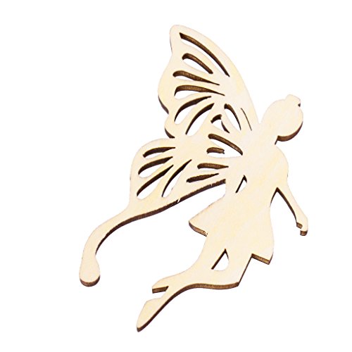 Sconosciuto 10pz Legno Fata Farfalla Laser Cut