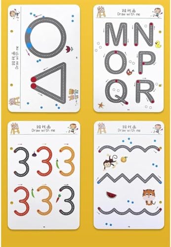 Image of RECLUSE Connecting Dots Mindfulness Learning Workbook for Kids Reusable Writing Practice Book Brain Development,Attention Building,Dot-Dot Activity Book with Pens & Ring Set Preschool Educational Toy