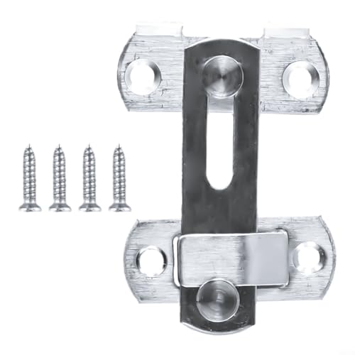 Zilimontt Cerrojo de acero inoxidable, pestillo de puerta corredera para muebles de armario, cajón, 70 x 50 mm, incluye 4 tornillos, color plateado