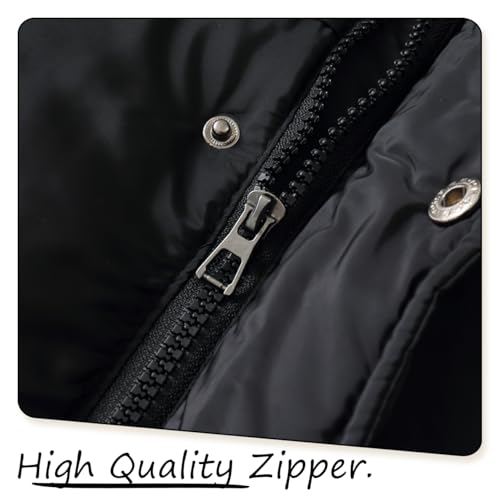 Boys Girls Long Puffer Jacket Coat with Hooded Waterproof Size 5–14T Black Outwear4