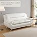 SIENWIEY Modern Sofa and Chair Set, White Faux Leather 3 Seater Sofa and Single Chair Button Tufted Seat Cushion Sectional Couches Living Room Furniture Sets 2 Pieces，Creamy White