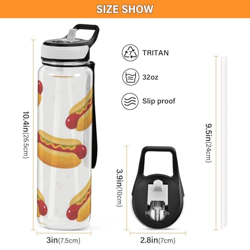 Bouteille d'eau de sport anti-fuite gourde Tritan jaune 946g