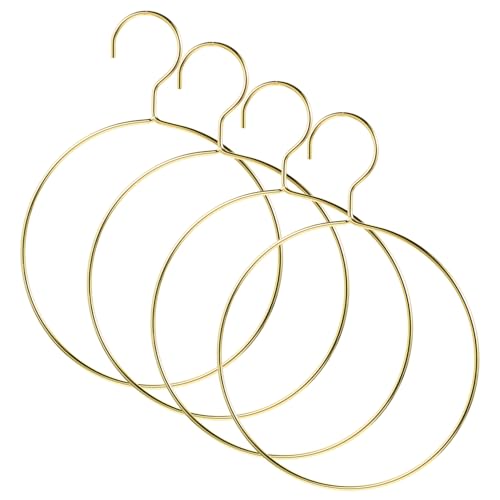 Mobestech 4 Piezas Perchas Metálicas Doradas para Bufandas y Cinturones Nórdico Organizador Multiusos para Armario con Alta Resistencia y Superficie para Proteger Prendas