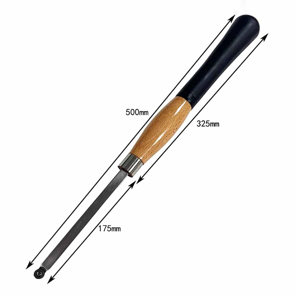 Outils de Tournage pour Le Travail Du Bois, Couteau à Découper Le Bois, Manchon en Caoutchouc Anti-Vibration, Manche en Hêtre étendu, Lame en Carbure 3 Pièces