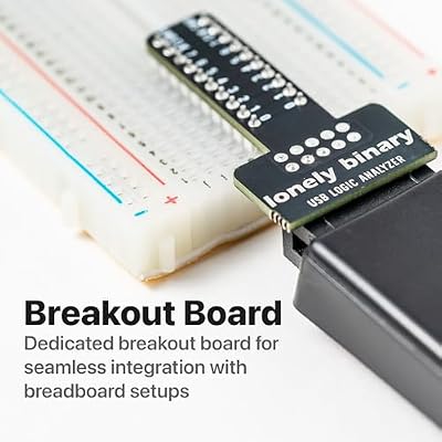 LONELY BINARY Logic Analyzer 8 Channels 24MHz USB Kit with Base Module, Breadboard Breakout Board, USB-A & Type-C Cables, Test Clips, Alligator Clips Compatible with Arduino ESP32 STEM DIY Projects