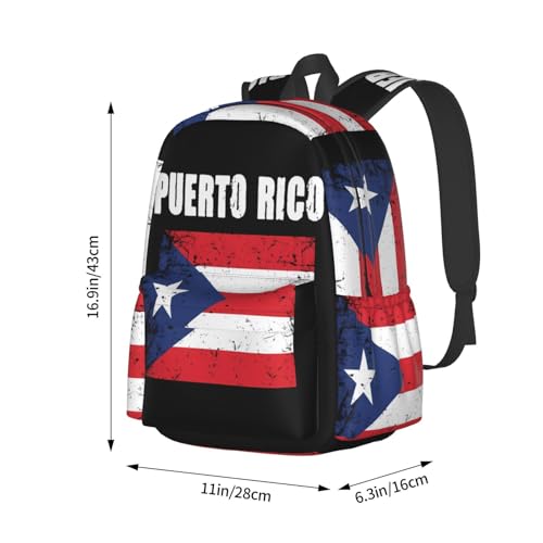 Puerto Rico Flag Laptop Backpack Work Travel Backpacks Business Rucksack Casual Outdoor Daypack with Adjustable Strap Bags for Sports Office Gym Hiking4