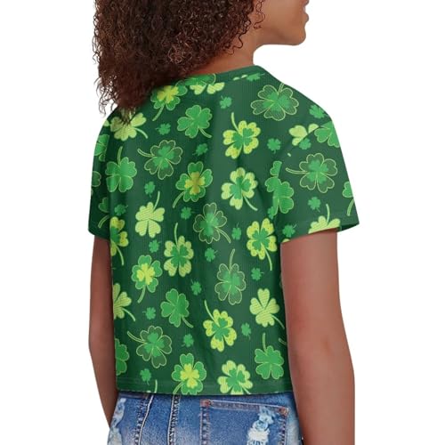 Image of Kids Crop Top Short Sleeve T-Shirts for Girls Size 5-14