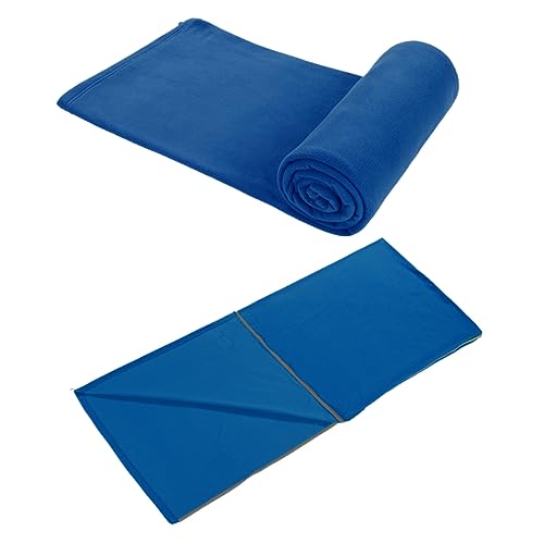 Sac de couchage de camping polaire bleu contre le froid nocturne en plein air