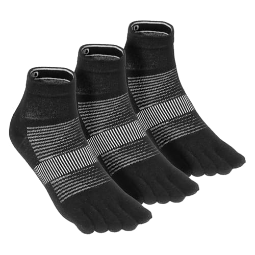 Quarter Toe Socks for Men and Women - COOLMAX Five Finger Socks - High Performance Athletic Running Socks(3 Pairs)