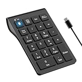 Bluetooth Number Pad Wireless & Wired 10 Key USB Keypad Two in One, Rechargeable Numpad for Laptops, Desktop, Computers Accessories Compatible with MacBook iPads ChromeBook EliteBook Notebook etc.