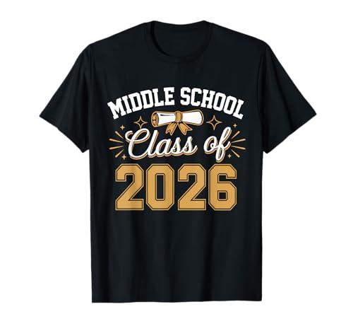 Middle School Class of 2026 Graduate Kids School Graduation T-Shirt