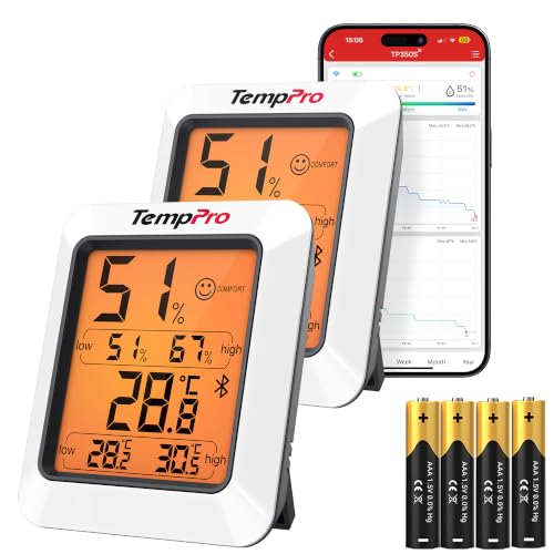TempPro Thermometer Hygrometer Bluetooth 80M Raumthermometer Innen mit App
