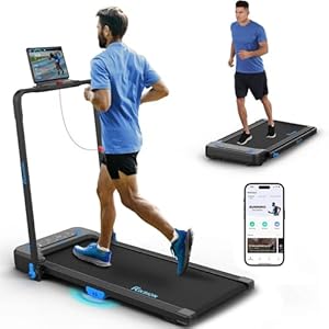 Laufband für Zuhause, Laufband Klappbar bis 14 km/h,Walking Pad mit 12 Voreingestellte Programme, Elektrisches Laufband mit LED-Anzeige, Fernbedienung und App, Keine Montage Erforderlich