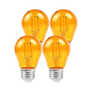 KINUR Amber Light Bulbs,A15 2 watt 2000K Warm Light Bulbs 15 watt Light Bulbs Equivalent E26 Base for Bedtime Healthy Sleep and Baby Nursery Light 4 Pack KINUR Amber Light BulbsA15 2 watt 2000K Warm Light Bulbs 15 watt Light Bulbs Equivalent E26 Base for Bedtime Healthy Sleep and Baby Nursery Light 4 Pack