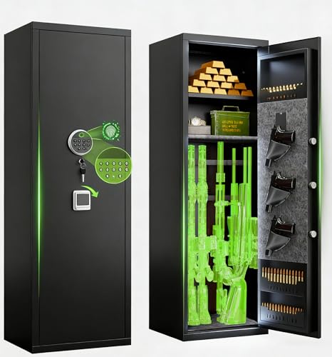 8-12 Gun Safe, Use Immediately Gun Safe for Rifles and Pistols, Long Gun Safe for Rifle Shotgun for...