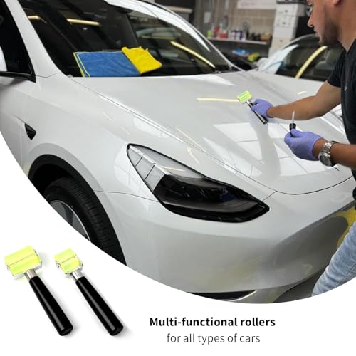 Bamyli 2 Stück Andrückrolle 3 cm und 5 cm, Silikon Andrückrolle Hitzebeständig Gummiwalzen Andrückwalze Hand Rollen für Kantenumleimer und Zum Verschweißen