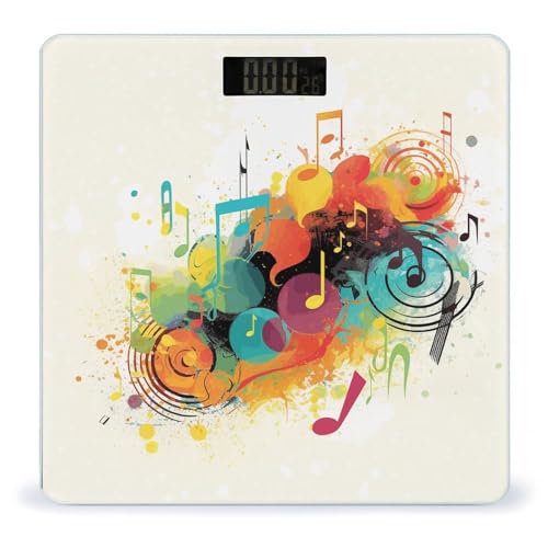 Báscula digital para baño temática música abstrac