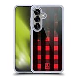 Head Case Designs Bleached Red Black Flannel Fridays Gel Case [Military Grade Protection] Compatible with Samsung Galaxy S25 and Compatible with MagSafe