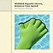 Aosekaa Webbed Swimming Gloves Fingerless Gloves Easy to Use Adjustable Waterproof Diving Gloves for Diving Surfing Pool Exercise, Green, L