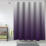 Fabric Shower Curtain for Bathroom, Ombre Lavender Purple Gray, Custom Shower Curtain Set with Hooks