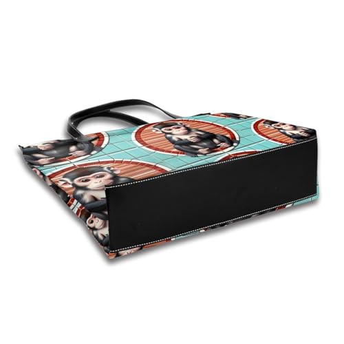 The silent monkey Stylish Waterproof Handbag for Women - Lightweight Travel Tote with Double-Sided Digital Print, Large Capacity4