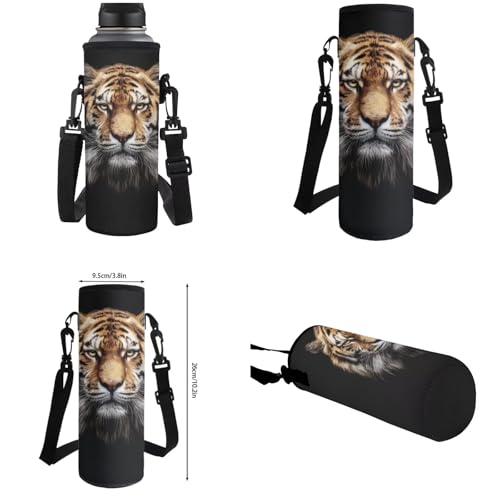 Teen's Backpack 4Pcs, Aesthetic Travel Daypack Set of 4 Include Lunch Box Pencil Case Cup Sleeve Large Capacity & Portable Daypack 4Pcs Tiger Design2