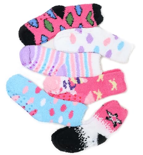 Boutique4Divas Toddler Girl Cozy Fluffy Fuzzy Socks 6 Pairs Anti Slip Warm Winter