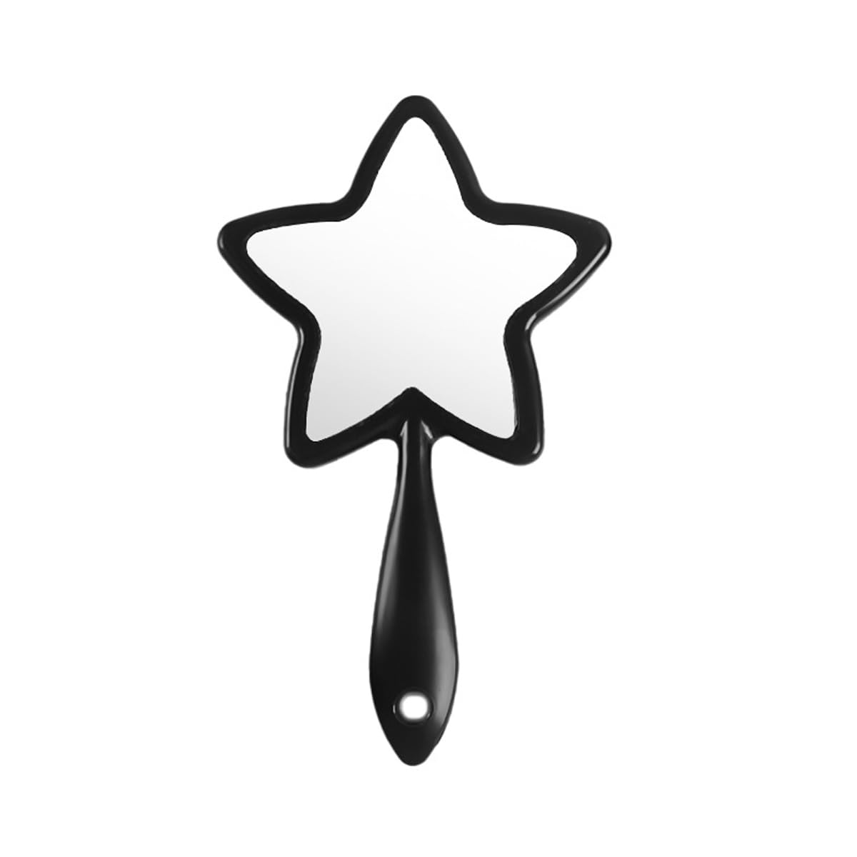 mollensiuer 1Pc Star-Shaped Handheld Mirrors Plastic Travel Makeup Handheld Cosmetic Mirror Personal Portable Handle Mirror for Face Makeup, Travel, Camping, Home, Black-image-40