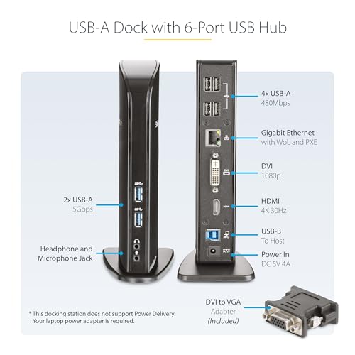 Station d'accueil USB 3.0 StarTech double écran pour supprimer les câbles - 3