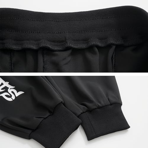 XYXIONGMAO Men's Black Casual Loose Goth Joggers Techwear Sweatpants Tactical Streetwear Hiphop Cargo Pants for Men(Black,L)4