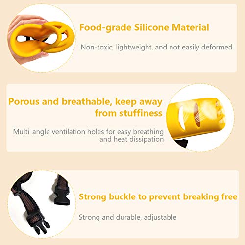 DECDEAL Protetor bucal de silicone macio com alça ajustável para evitar latidos, mordidas e mordidas