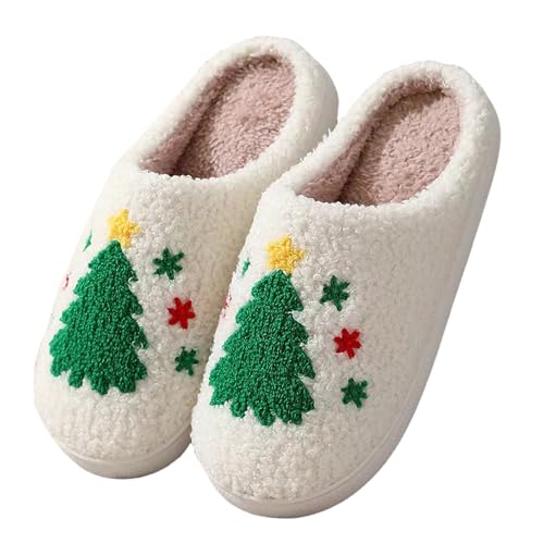 Image of Comfy Elastic Slippers for Women Men,Memory Foam Soft Plush House Slippers | halloween & christmas Fuzzy Slippers, Holiday Retro House Shoes, Indoor & Outdoor,Warm Winter Footwear