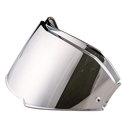 JQF Gear Motorcycle Helmet Face Shield Visor for Valiant II Replacement (Chrome Silver)
