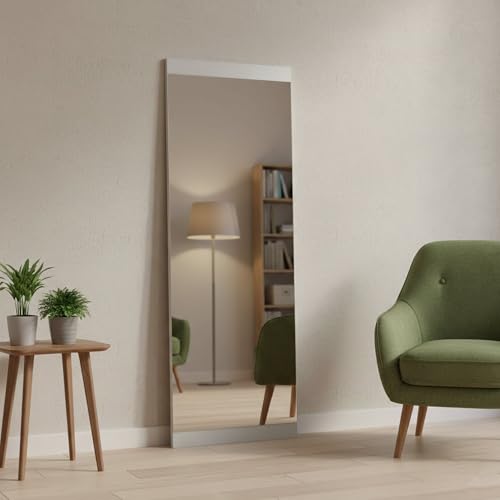 SPECCHIO - Specchiera, Articolo d'arredo a muro, Decorazione con specchio, 40x2h120 cm, Bianco