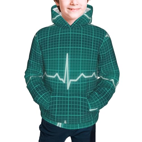 ECG Wave Kid Hoodies Boys Sweatshirts Girls Pullover with Pocket3