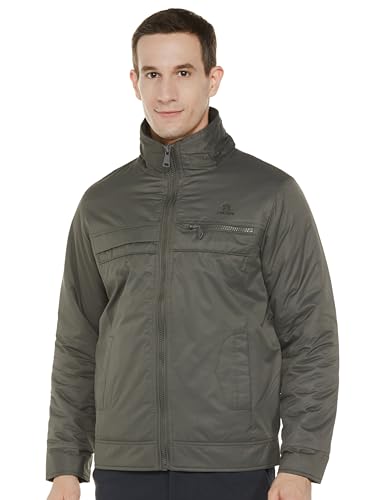 Image of Qube By Fort Collins Men's Winter Jacket - Padded Casual Jacket for Men | Full Zip High Neck Jacket with Stand Collar, Chest Zip Pocket & Side Pockets for Office, Winter Wear, Travel & Daily Use